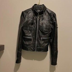 bebe 100% Leather Motorcycle Jacket